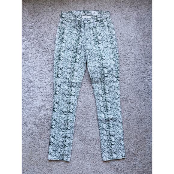 AG Adriano Goldschmied Mari Snake Print High Rise Straight Jeans 25R Mobwife - Picture 2 of 6